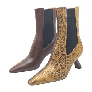 Sam Edelman Sammie Brown Leather‎ Pointed Toe Spool Heel Pull On 9.5 Ankle Boots